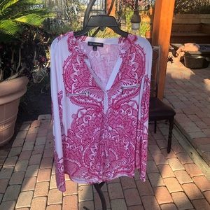 INC Size Medium Pink floral blouse